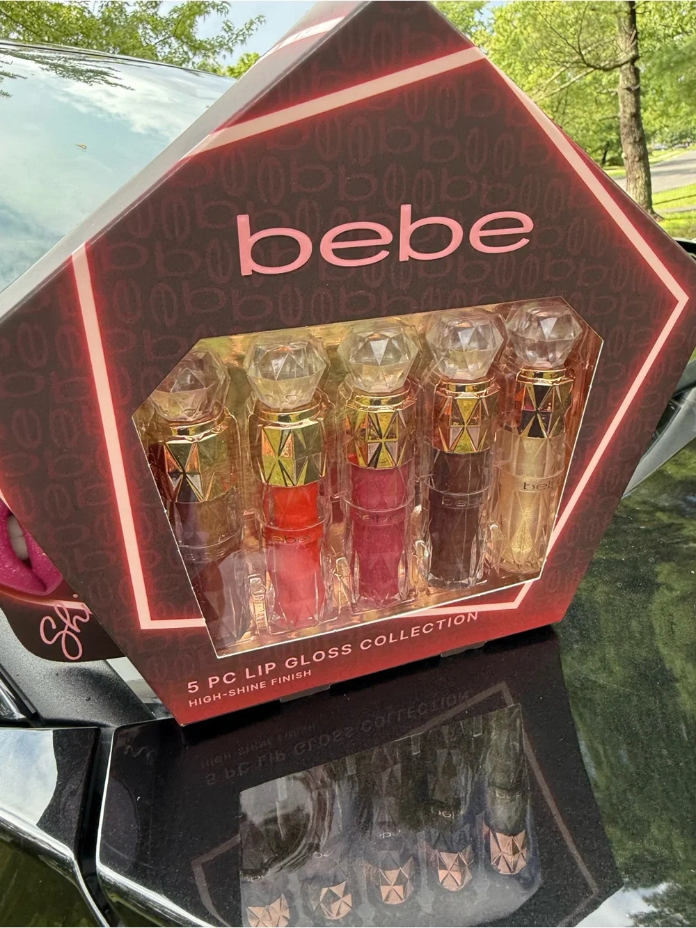 bebe 5-Piece Lip Gloss Set — Red, Pink, Burgundy, Mauve & Nude
